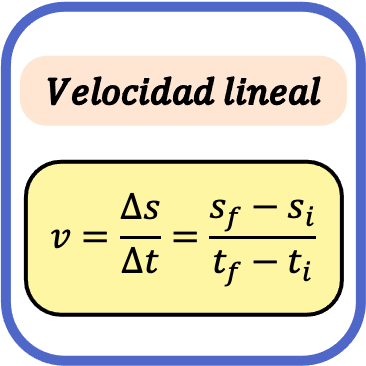 fórmula de la velocidad lineal